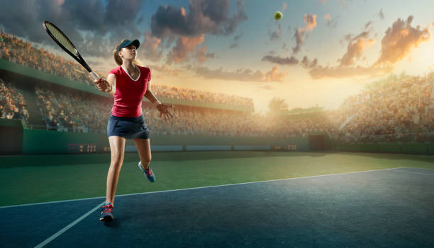 istock Tennis: Female sportsman in action 666159232