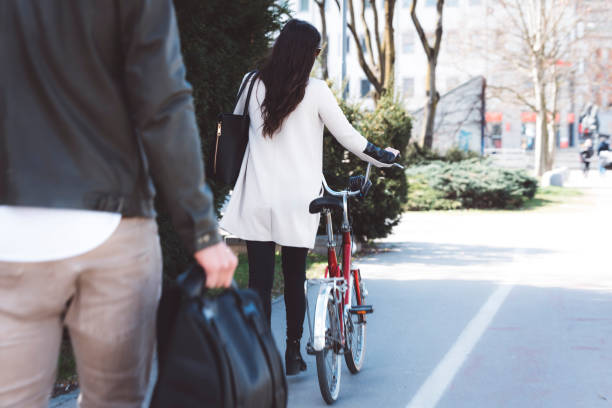 Boy following his girlfriend in the street