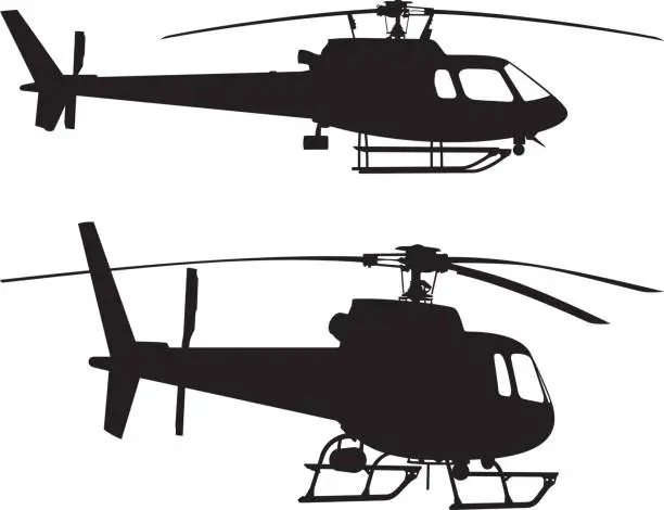Vector illustration of Helicopter Silhouettes