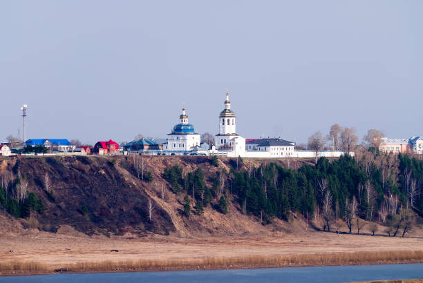 Abalak, Russia - May 2, 2010: Cvyato-Znamensky Abalak man's monastery on river Irtysh