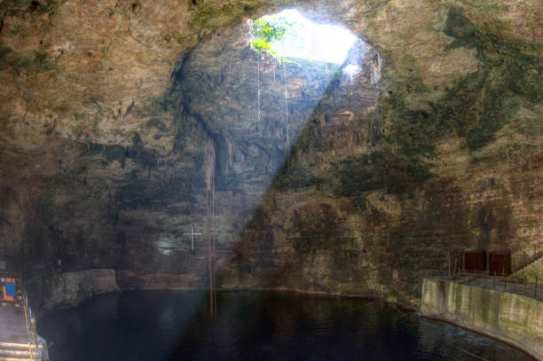 istock Underground cenote Hubiku in Yucatan 666211734