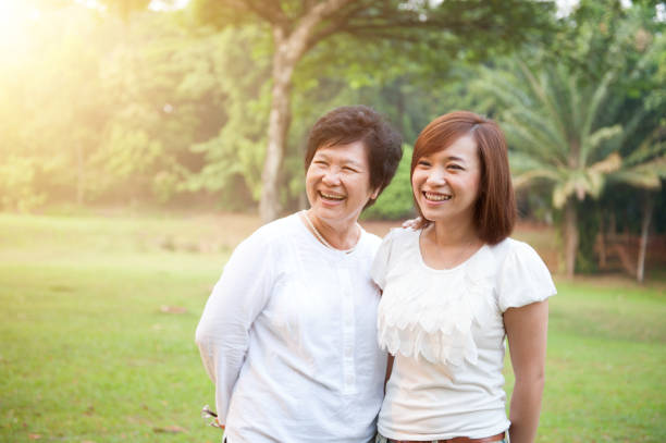 istock Asian elderly mother and grown daughter 666216492