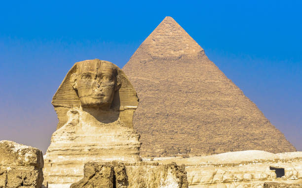 istock Sphinx and pyramids at Giza, Cairo 666235056