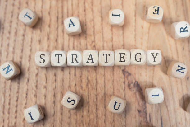 istock Strategy word with wooden cubes 666242130