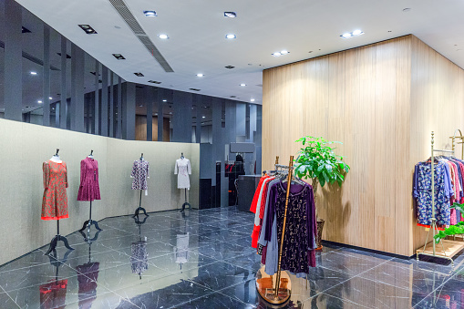interior of fashion store in shopping mall