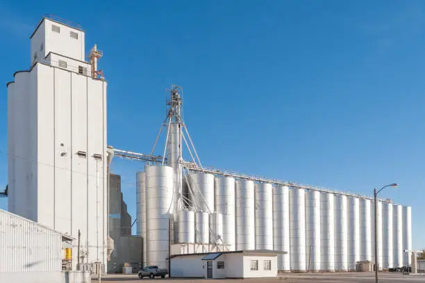 Photo of White grain elevator