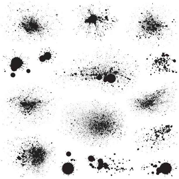 чернила брызги - paint splattered spray ink stock illustrations