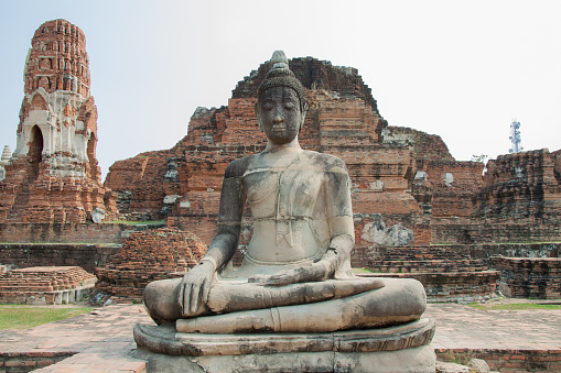 Body of ancient buddha statue at thailand