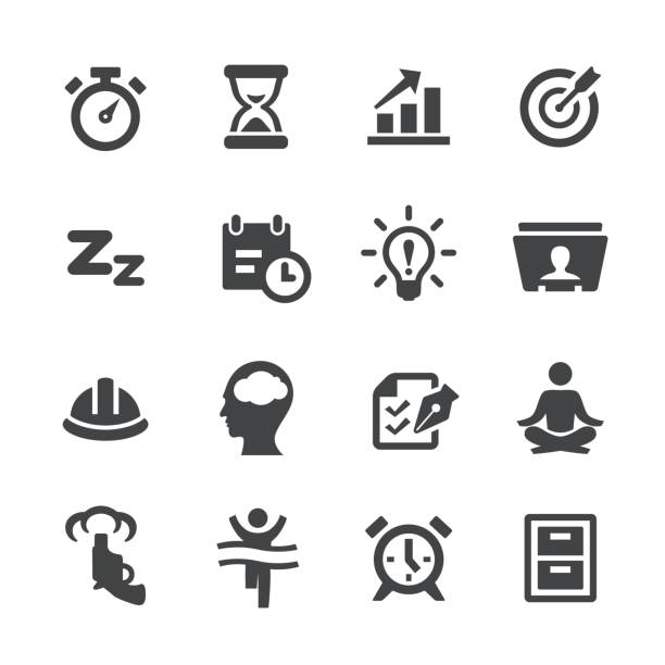 Productivity Icons Set - Acme Series Productivity Icons starting gun stock illustrations