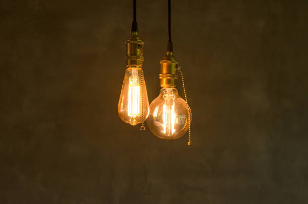istock hanging lamp vintage style dark background 666290064
