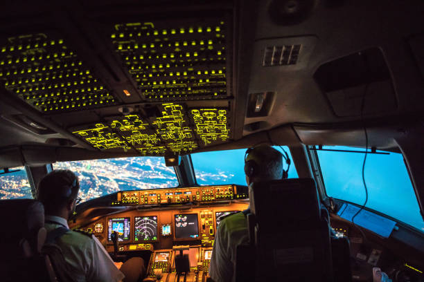 istock Flightdeck View of departing Boeing 777 666297438