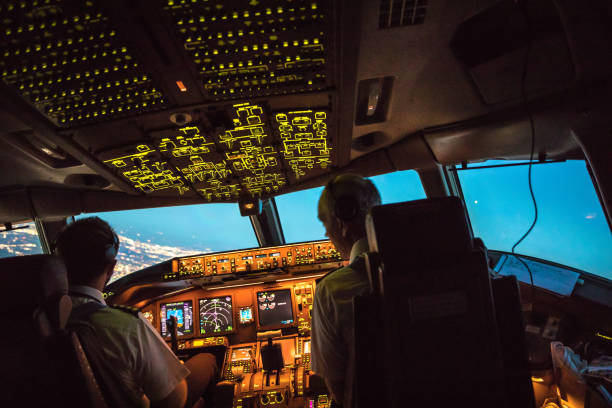 istock Flightdeck View of departing Boeing 777 666297454