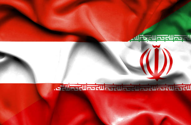 istock Waving flag of Iran and Austria 666301964