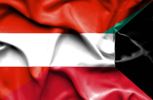 istock Waving flag of Kuwait and Austria 666302008