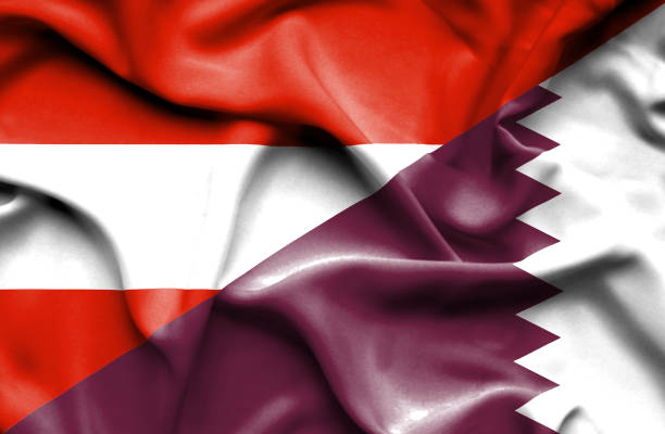 istock Waving flag of Qatar and Austria 666302168
