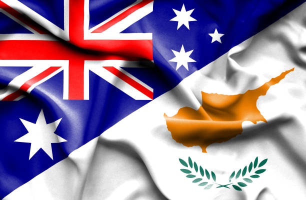 istock Waving flag of Cyprus and Australia 666302510