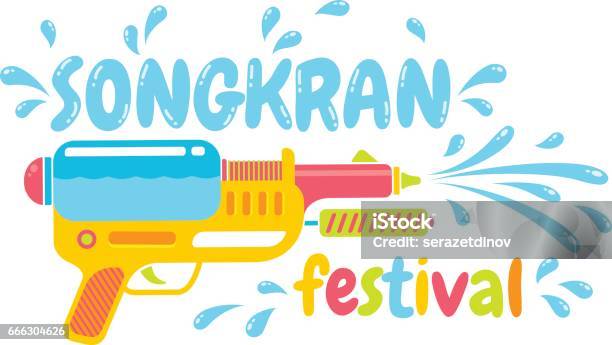 Logo For Water Festival Stock Illustration - Download Image Now - Squirt Gun, Cartoon, Splashing