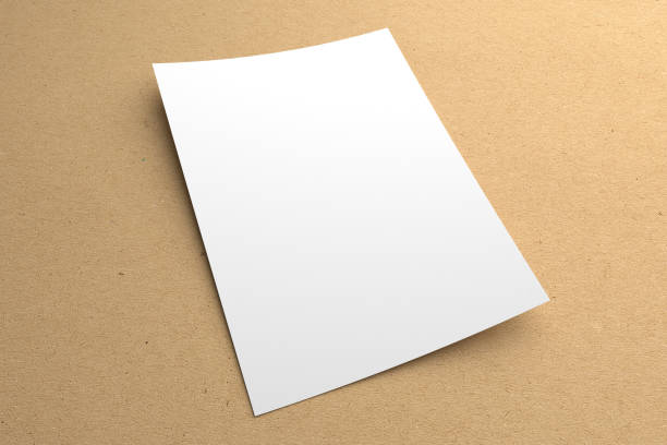 istock Blank 3D illustration flyer poster on recycled paper to place your design 666304874
