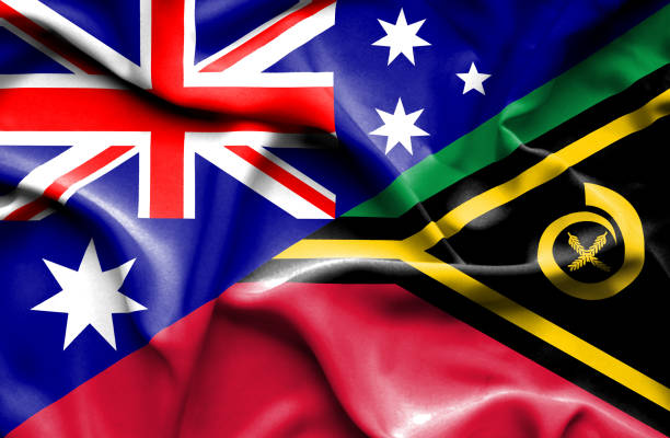 istock Waving flag of Vanuatu and Australia 666305036