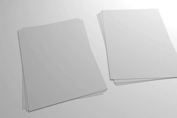 istock Two stacks of flyers or leaflets 3D illustrationon mockup on gray 666305052