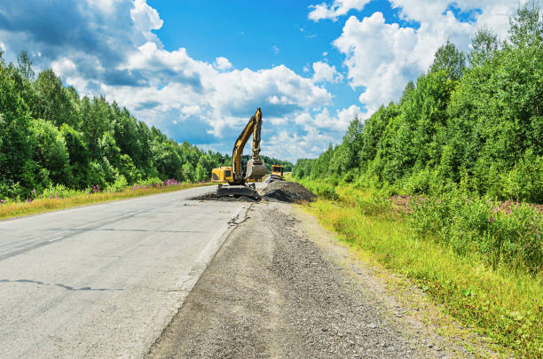 istock repair of the road surface 666311022