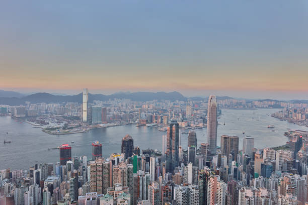 istock view from the Victoria Peak. hk 666329330