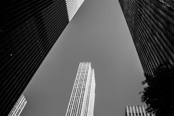 istock Looking up between Skyscrapers in Manhattan 666329552