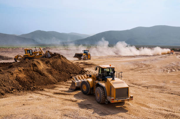 istock Earthwork, working machinery on a summer day 666330002