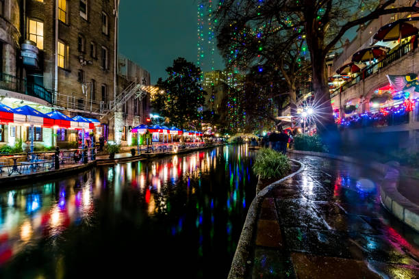 istock The Riverwalk at San Antonio, Texas, at Night. 666333236