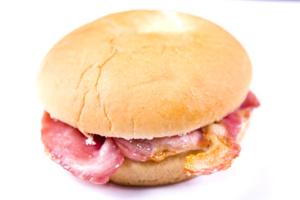 s�ándwich de jamón - bacon stack heap isolated fotografías e imágenes de stock