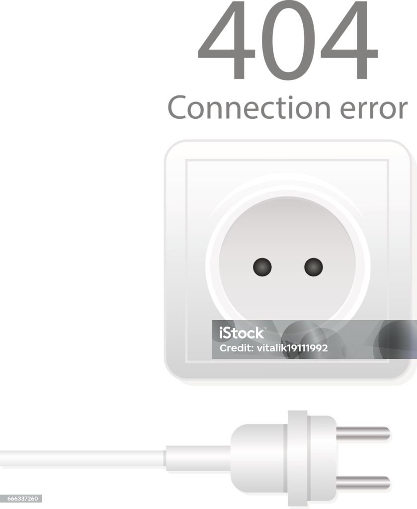 Electrical Outlet And Plug Disabled Connection Error Stock Illustration ...