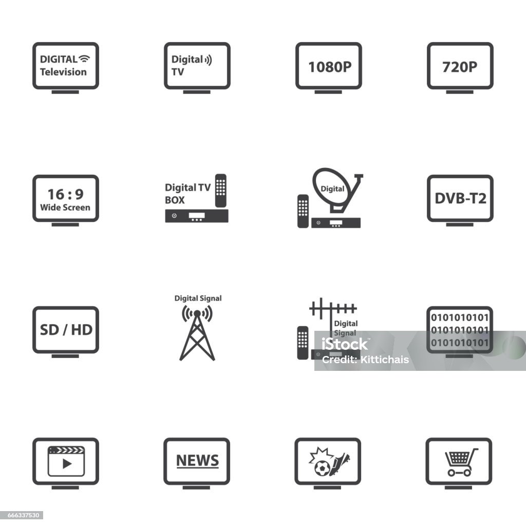 Digital Tv Vector Digital Television Concept With Texture Background Vector Stock ...