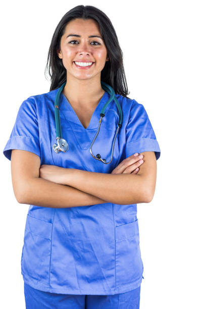 istock Smiling doctor with her arms folded 666345760