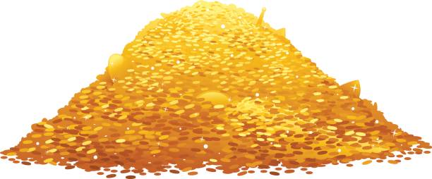 Pile of Gold Coins vector art illustration