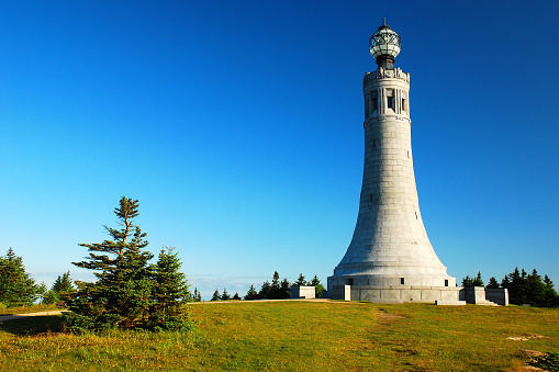 The War Memorial Tower marks the summit of Mt Greylock, the tallest point in Massachusetts