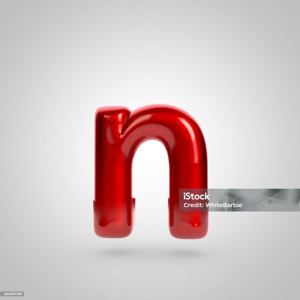 Metallic Red Lettering Metallic Paint Red Letter N Lowercase Stock Illustration - Download ...