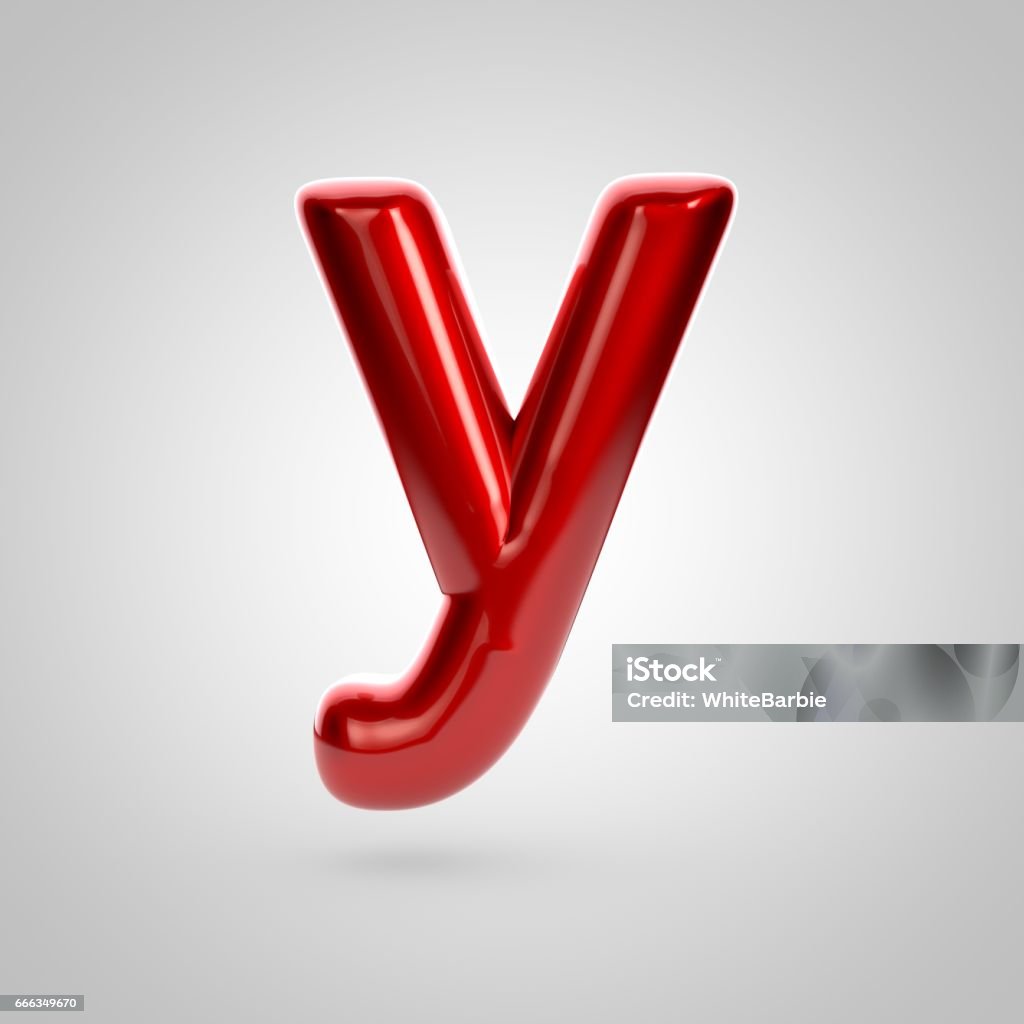 Y Lettering Red Metallic Paint Red Letter Y Lowercase Stock Illustration - Download ...