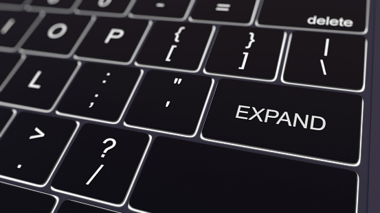 Expander Key Keyboard Black Computer Keyboard And Glowing Expand Key Conceptual 3d Rendering ...