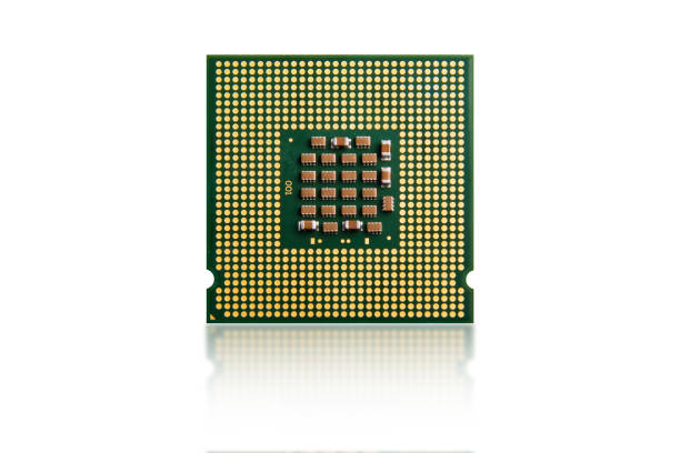 procesador de la computadora aislado en blanco - processor fotografías e imágenes de stock