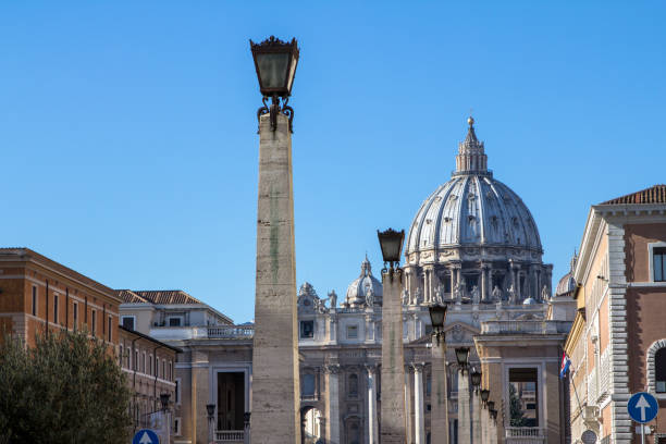 성 베드로 대성당, 바티칸 시국, 이탈리아 - statue st peters basilica fountain state of the vatican city 뉴스 사진 이미지