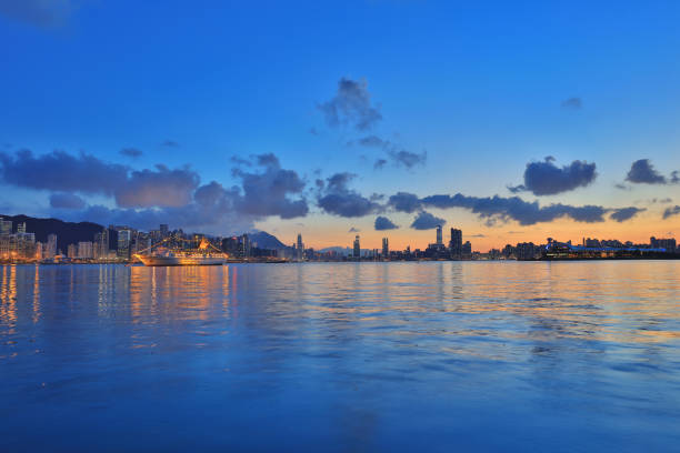 istock Hong Kong skyline at night  summer 666361550