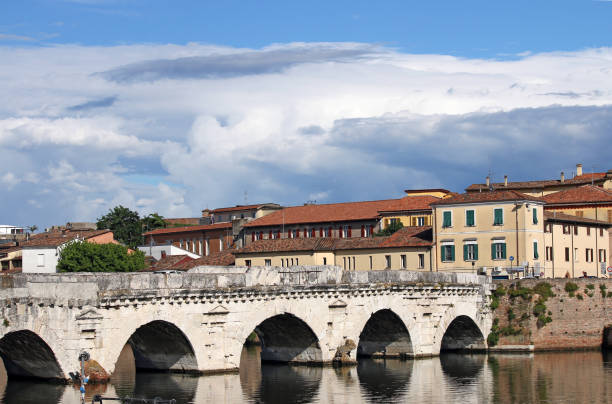 istock old Tiberius bridge landmark Rimini Italy 666366978