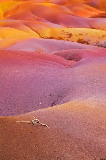 Seven Coloured Earths, Mauritius,Spectacular view of Chamarel's Coloured Earths sand dunes in south-western Mauritius