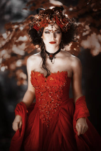 istock Fairy-tale image of a girl in the forest 666368504