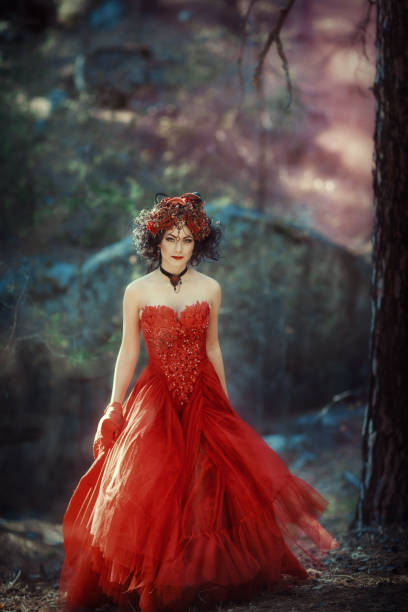 istock Fairy-tale image of a girl in the forest 666368512