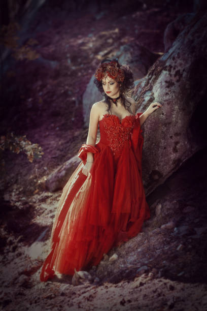 istock Fairy-tale image of a girl in the forest 666368520