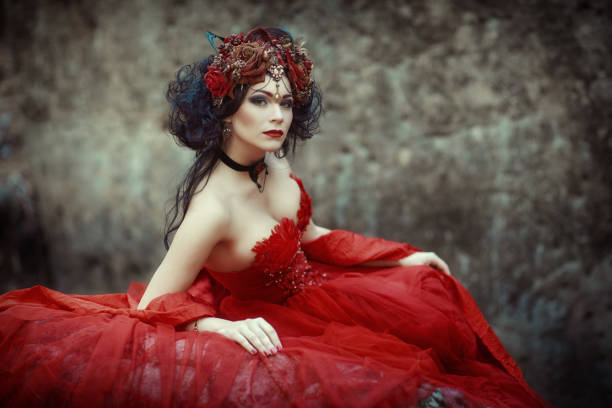 istock Fairy-tale image of a girl in the forest 666368528