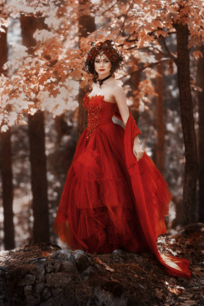 istock Fairy-tale image of a girl in the forest 666368530