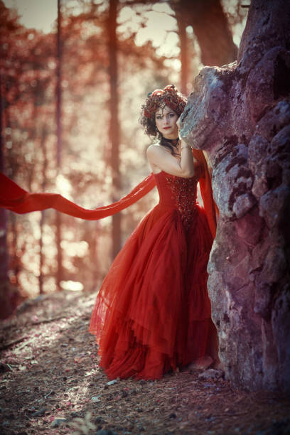 istock Fairy-tale image of a girl in the forest 666368546