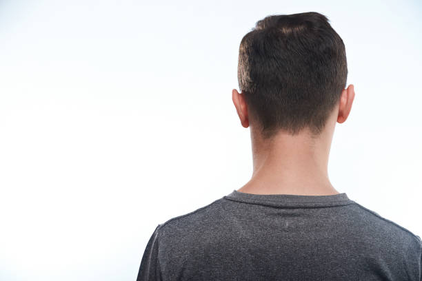 istock Rear view man in t-shirt 666369166